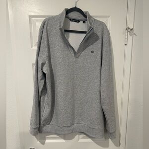 Travis Mathew Light Gray Quarter Zip Sweater size XXL